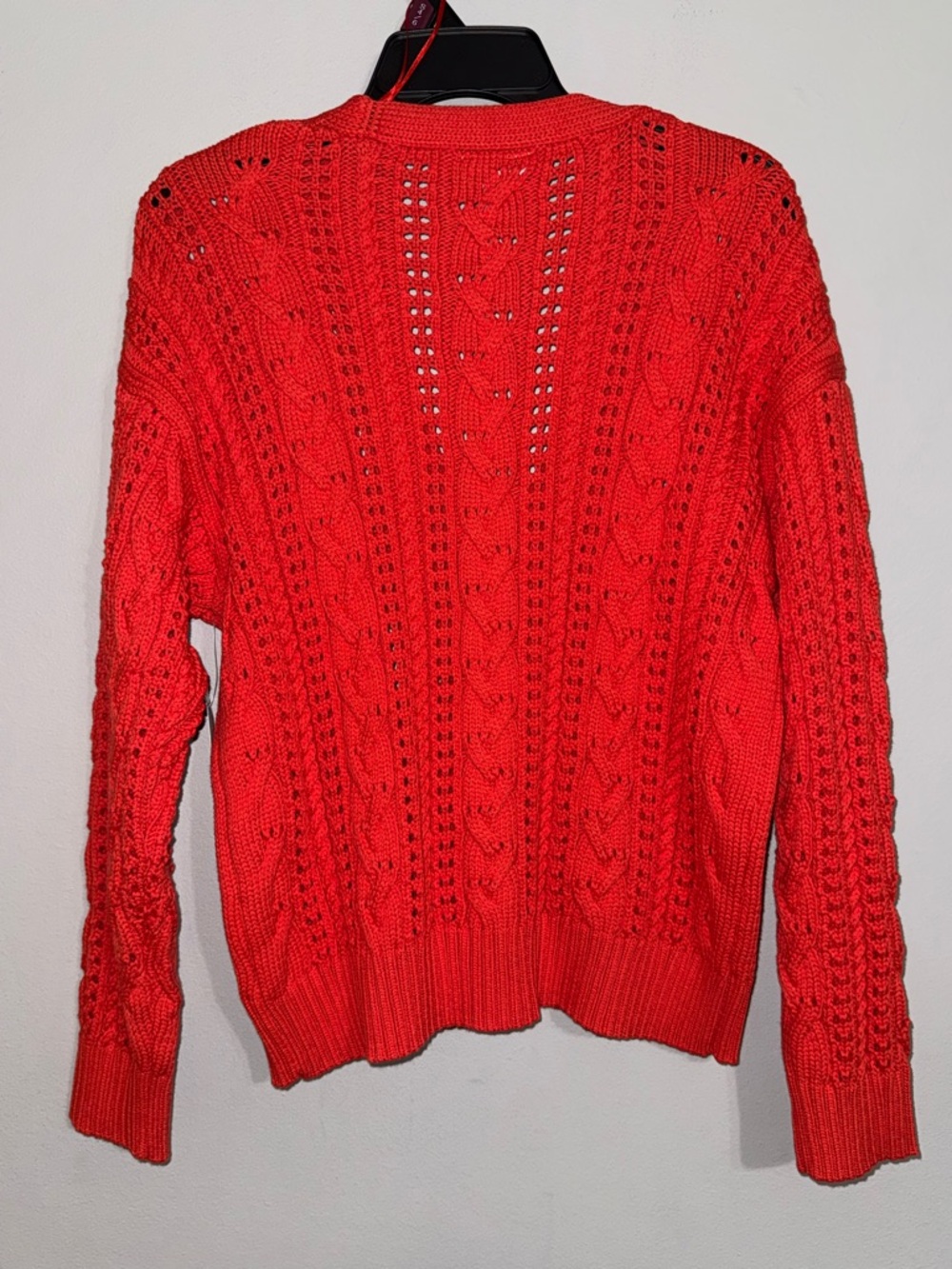 Time and Tru Red Cable-Knit Button Cardigan Sweater Small BNWT - Picture 6 of 6